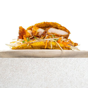 Meal card cover for: Chicken Patacones