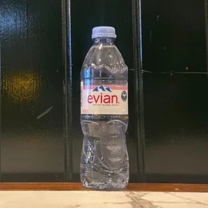 Meal card cover for: Bottle of Evian Water