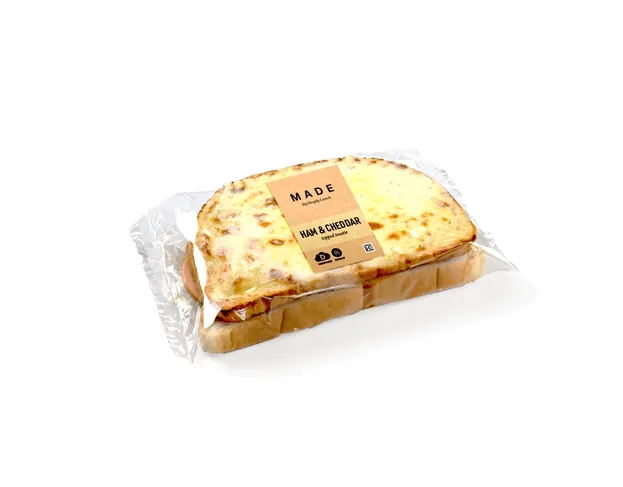 Meal card cover for: Ham & Cheddar Cheese Bloomer Topped Toastie