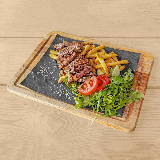 Meal card cover for: Sirloin Steak with salad & fries