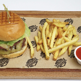 Meal card cover for: Double 180g Beef Burger with Fries