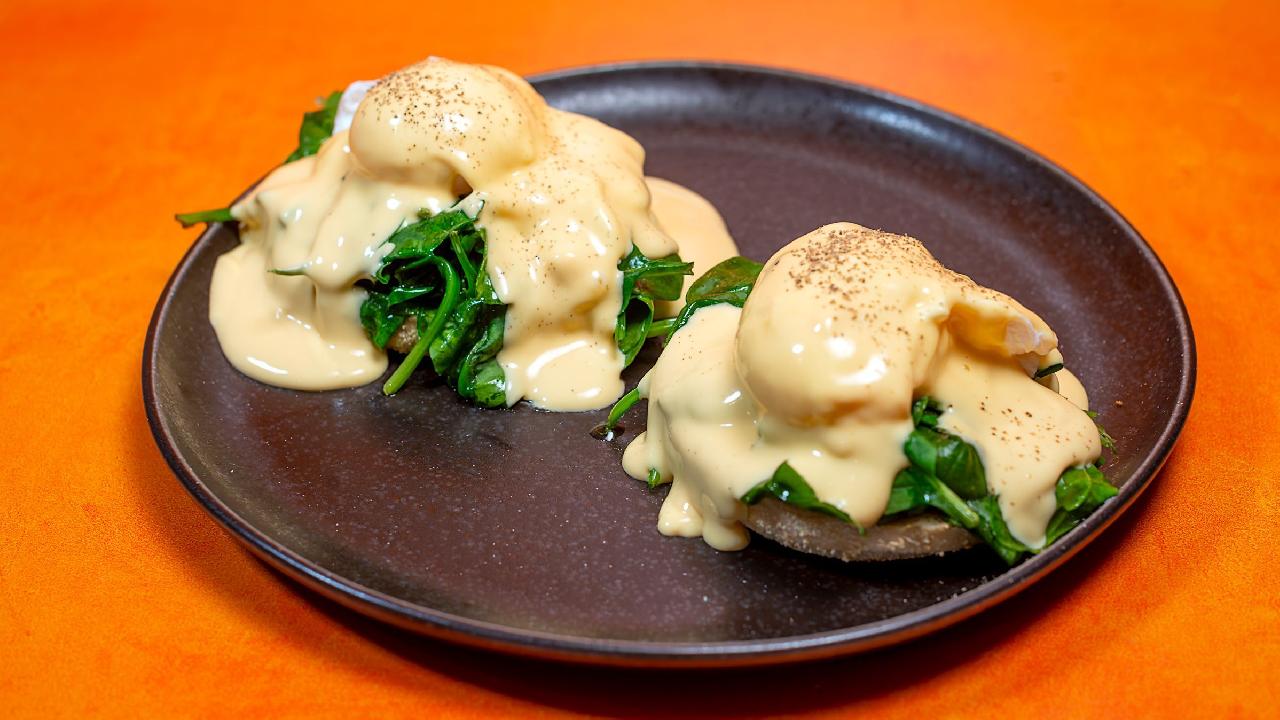 Meal card cover for: Eggs Florentine