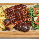 Meal card cover for: BBQ Rack (Pork) with salad and fries