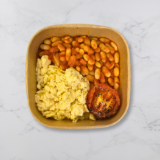 Meal card cover for: Scrambled eggs cannellini beans & tomato (v)