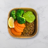 Meal card cover for: Lentils, Sweet Potatoes, Broccoli and Avocado Platter (serves 6)