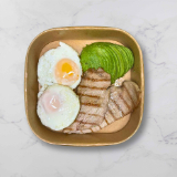 Meal card cover for: Turkey bacon, avocado and baked eggs