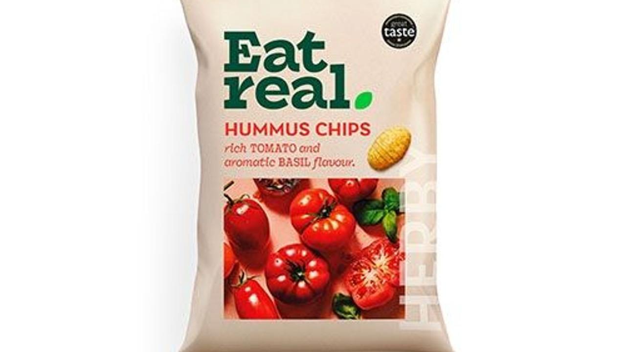 Meal card cover for: Hummus Chips Tomato & Basil