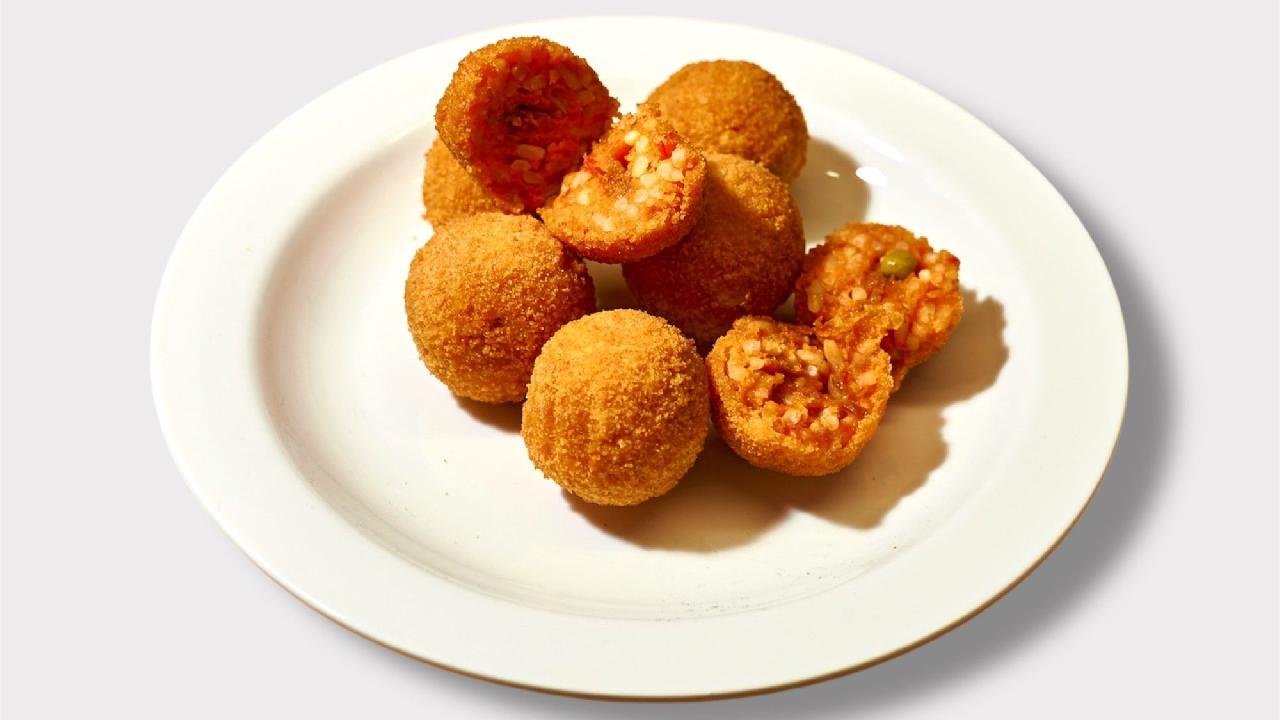 Meal card cover for: Arancini Bolognese