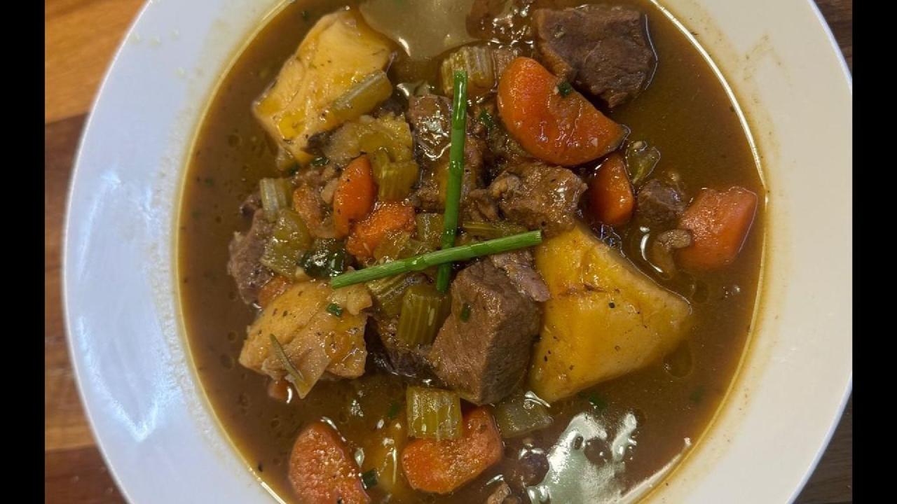 Meal card cover for: Irish beef stew