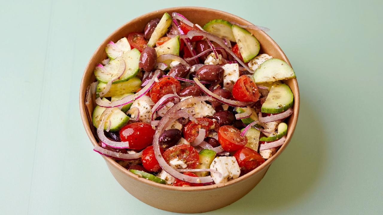 Meal card cover for: Greek Salad