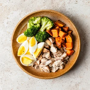 Meal card cover for: Chicken, Egg & Sweet potato Favourite Box