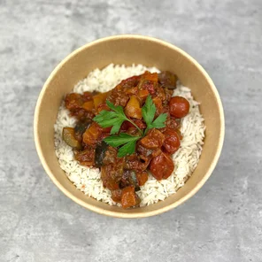 Meal card cover for: Vegetarian Ragu with Rice (Vegan)