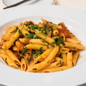 Meal card cover for: Penne Arrabbiata