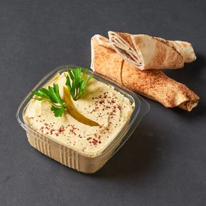 Meal card cover for: Hummus With Flat Bread (V)