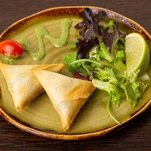 Meal card cover for: Samosa