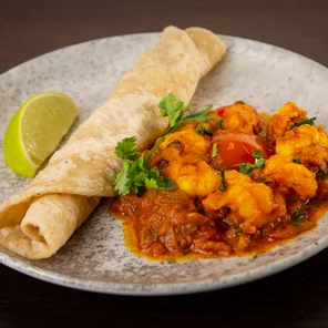 Meal card cover for: King Prawn Puree
