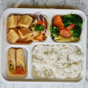 Meal card cover for: Bento Box - Crispy Tofu/Peanut Sauce and Vegetarian Spring Rolls