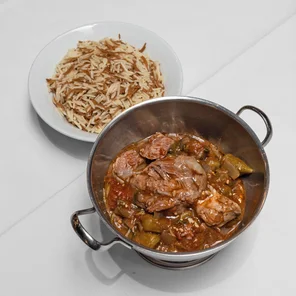 Meal card cover for: Bamieh with Lamb and Rice (g) (d)