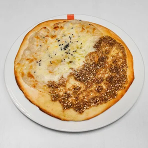 Meal card cover for: Half cheese and half za'atar manaeesh