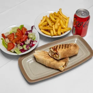 Meal card cover for: Wrap, Two Sides & Drink