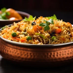 Meal card cover for: Vegetable Biryani