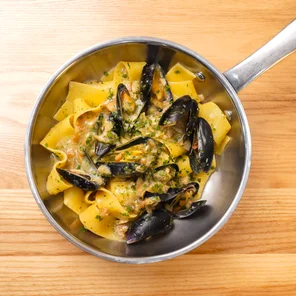 Meal card cover for: Cozze e Porcini mushrooms
