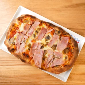 Meal card cover for: Pinsa Prosciutto cotto e Funghi