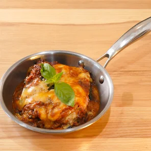 Meal card cover for: Aubergine Parmigiana (Vegetarian)