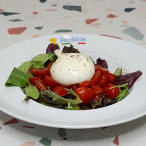 Meal card cover for: Burrata and cherry tomatoes