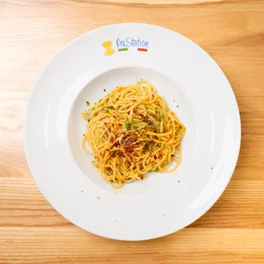 Meal card cover for: Aglio Olio e Peperoncino (Vegetarian)