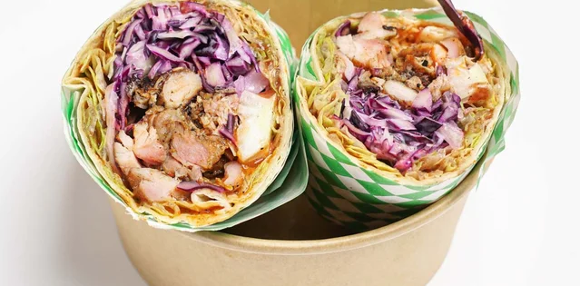 Jerk Chicken Wrap, Dub Pan - Boxpark Shoreditch