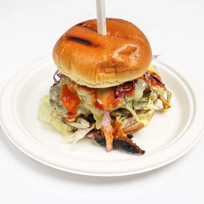 Meal card cover for: Jerk Chicken Burger