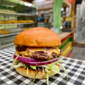 Meal card cover for: Double Jerk Burger