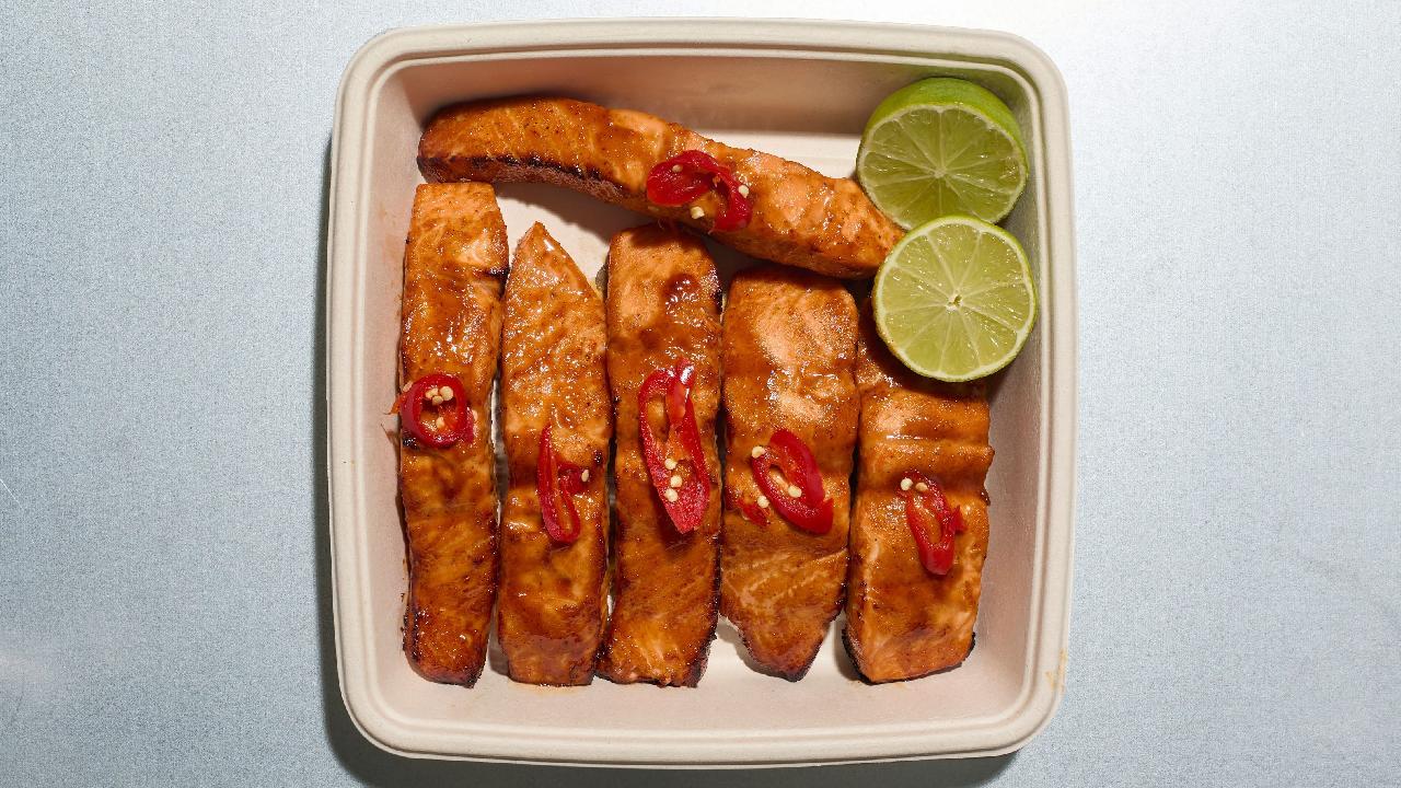 Meal card cover for: Hot Honey Salmon