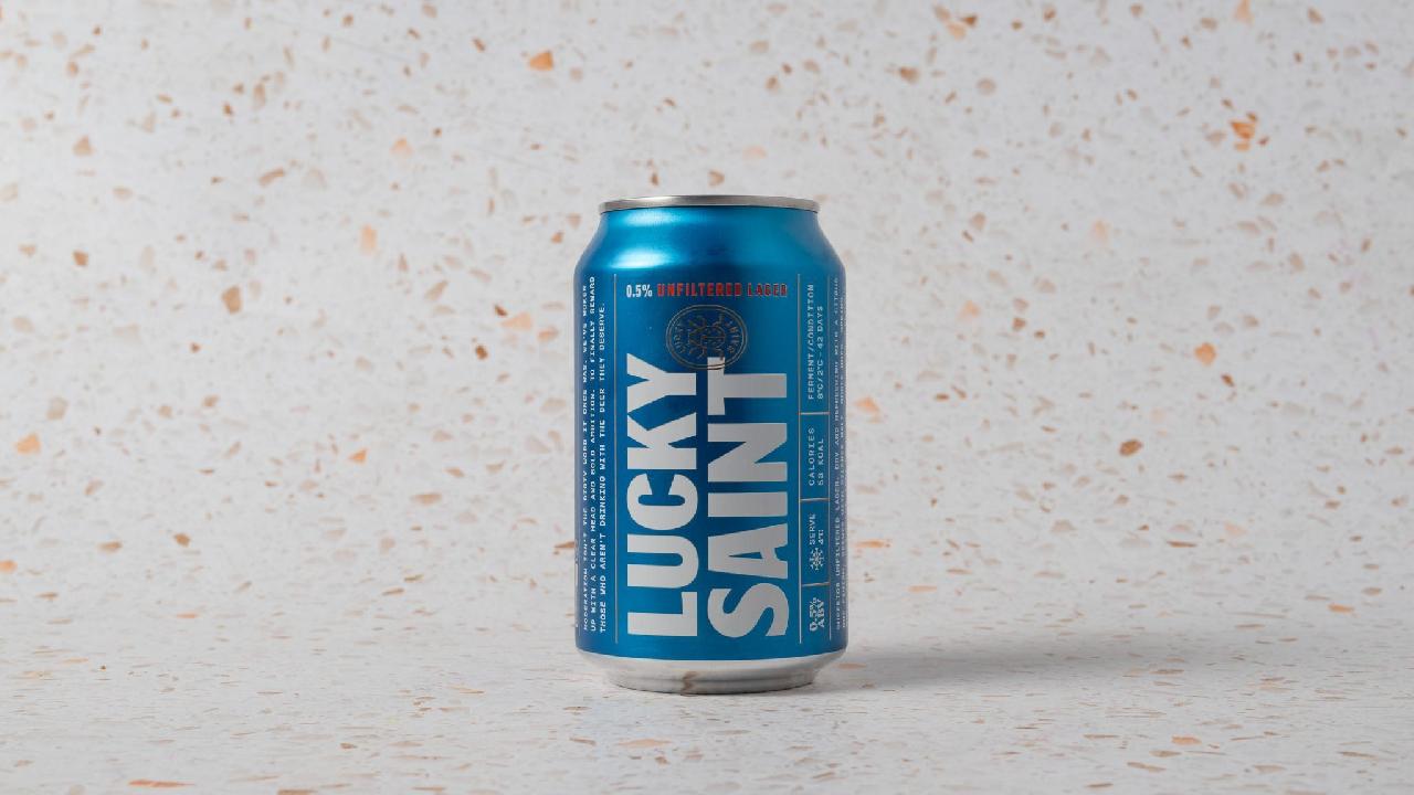 Meal card cover for: Lucky saint unfiltered lager