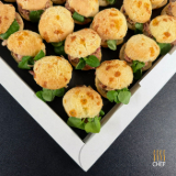 Meal card cover for: Smoked Ham Hock in Pao De Queijo