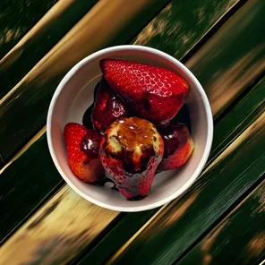 Meal card cover for: Strawberries with chocolate sauce #63