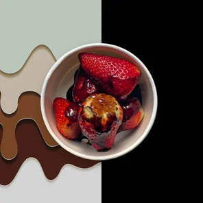 Meal card cover for: Strawberries with chocolate sauce #2D