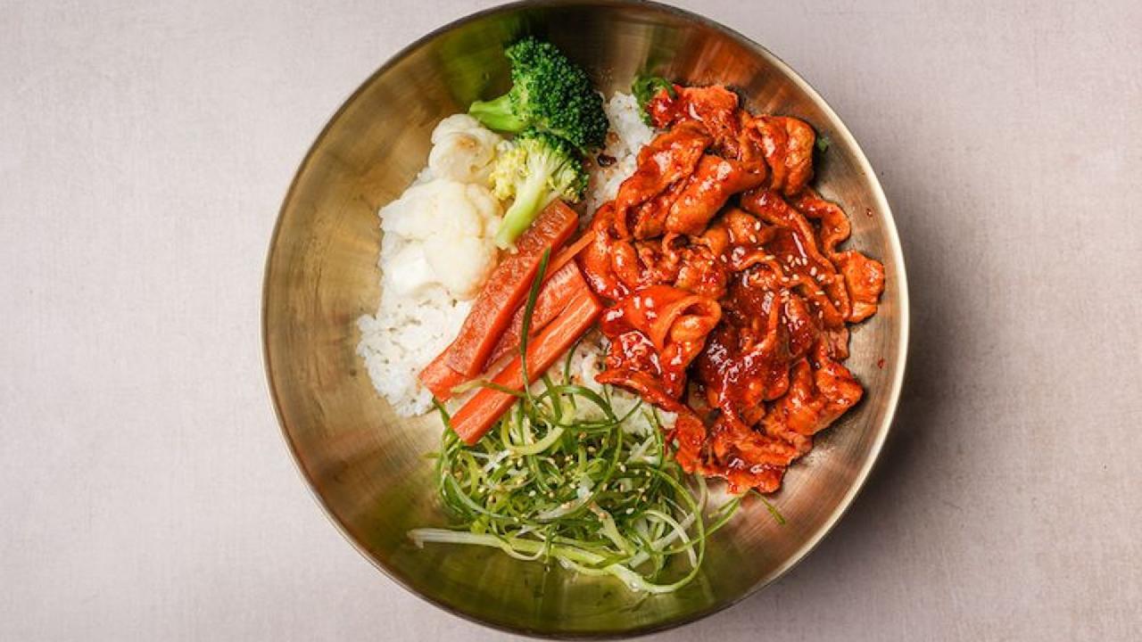 Meal card cover for: Spicy Pork with rice