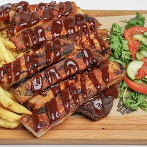 Meal card cover for: BBQ Half or Full Rack (Pork) with Fries and Salad