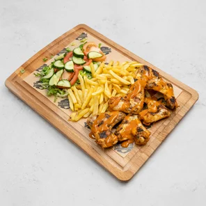 Meal card cover for: Chicken Wings with Fries and Salad