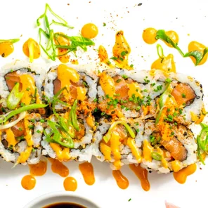 Meal card cover for: Spicy Salmon and Cucumber Roll - 8 Pcs