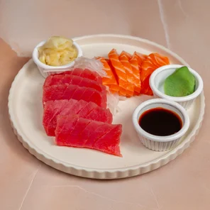 Meal card cover for: Salmon + Tuna Mix Sashimi Platter - 10 Pieces
