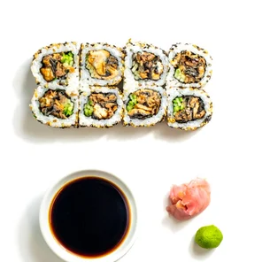 Meal card cover for: Spicy Salmon Skin and Cucumber Roll- 8 Pcs