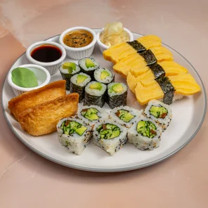 Meal card cover for: Veggie Sushi Box (18 Pcs)