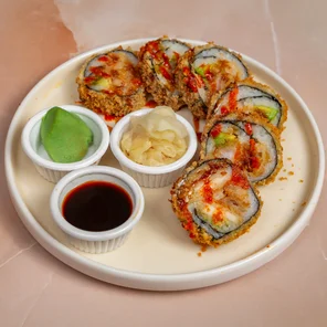 Meal card cover for: Prawn Katsu and Avocado Crunchy penko fry Roll - 6 Pcs