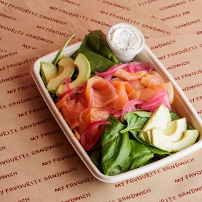 Meal card cover for: SMOKED SALMON & AVOCADO