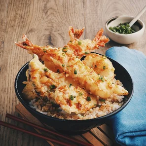 Meal card cover for: Ebi Ten Don (Prawn)