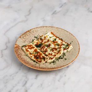 Meal card cover for: Grilled Halloumi