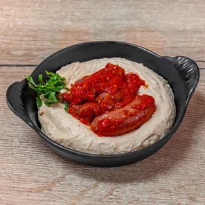 Meal card cover for: Hommos Sojok (GF) (SE) (Spicy)